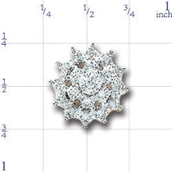 A1843 14K 19 DIAMOND CLUSTER SLIDE 